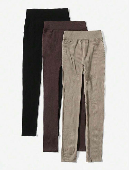 Sport 3 Packs Ribbed Leggings